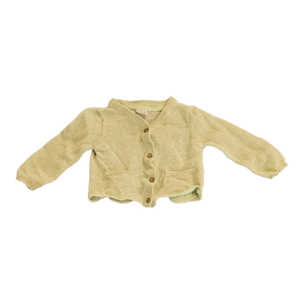 Carter's Child Size 6M Green Knit Long Sleeve Button Up Sweater